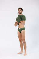 PACK T-SHIRT + BRIEFS MONOCHROME GREEN