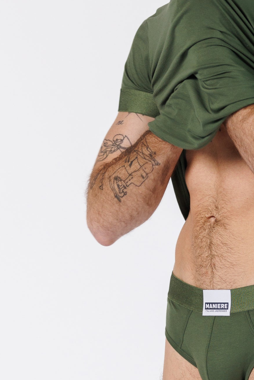 PACK T-SHIRT + BRIEFS MONOCHROME GREEN