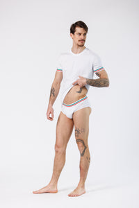 PACK T-SHIRT + BRIEFS TRICOLOR WHITE