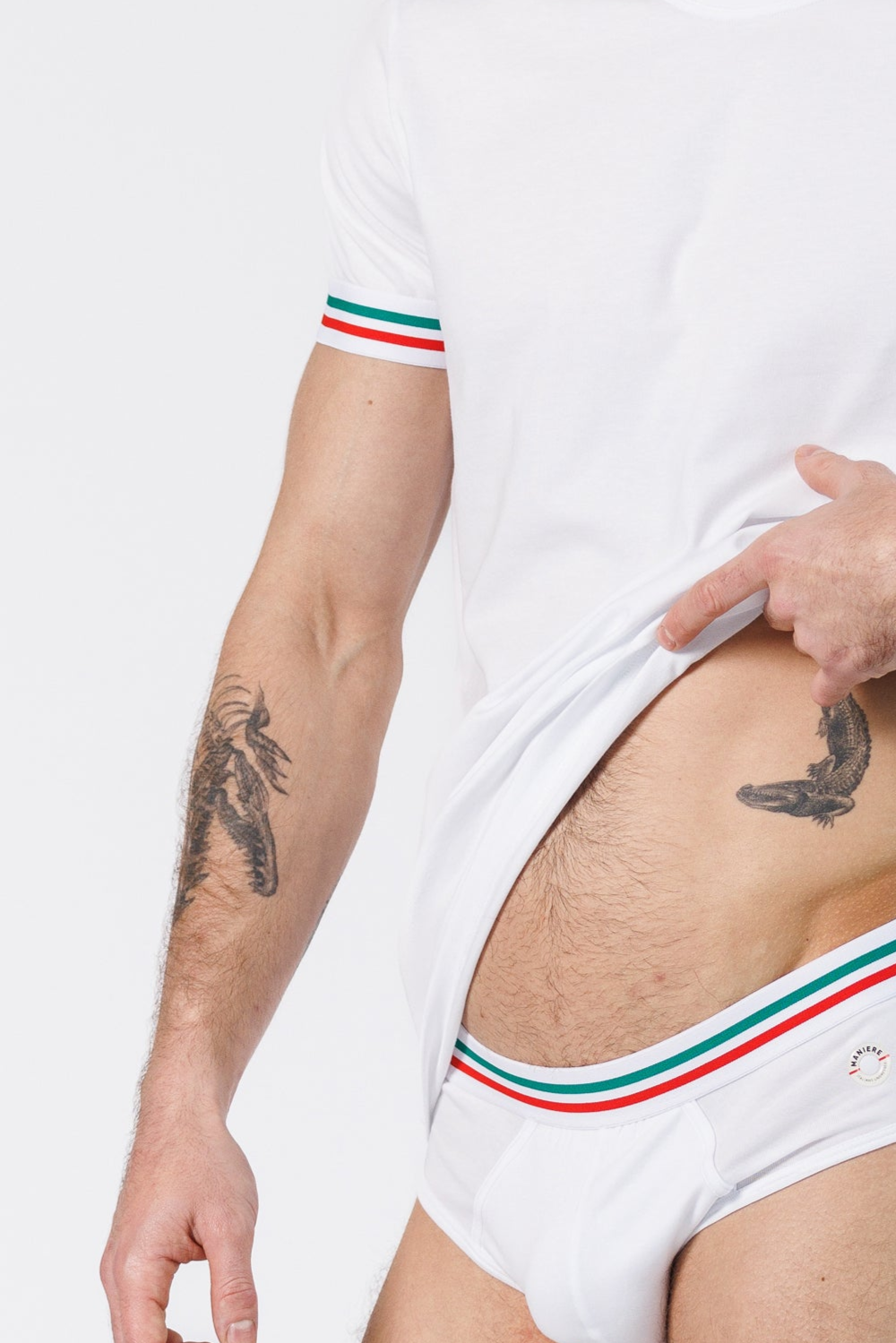 PACK T-SHIRT + BRIEFS TRICOLOR WHITE